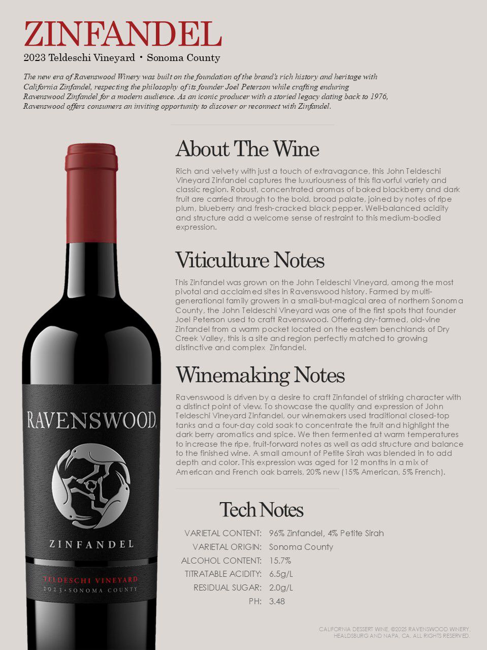 Tedeschi Vineyard Tech Sheet