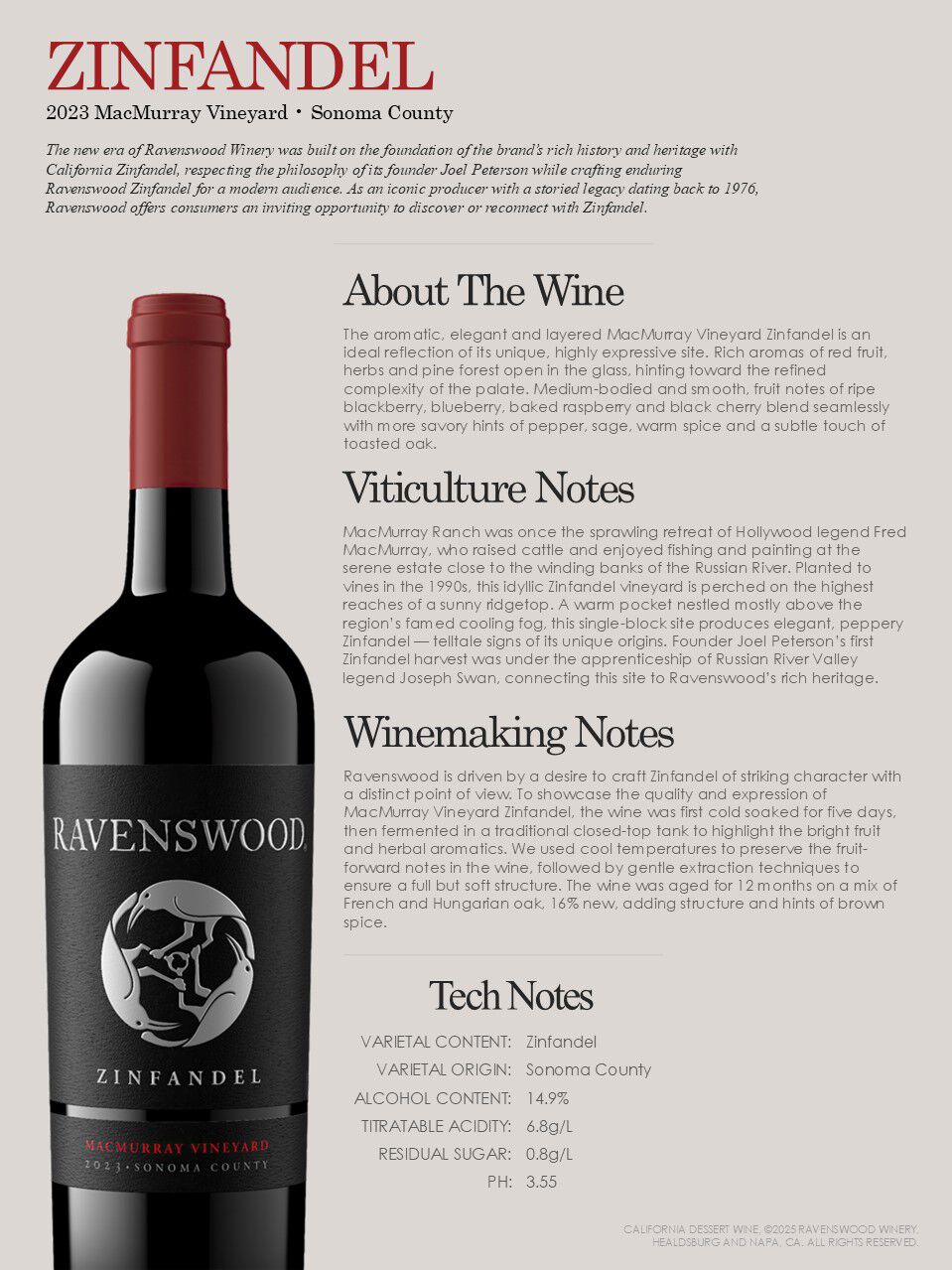 MacMurray Vineyard Tech Sheet